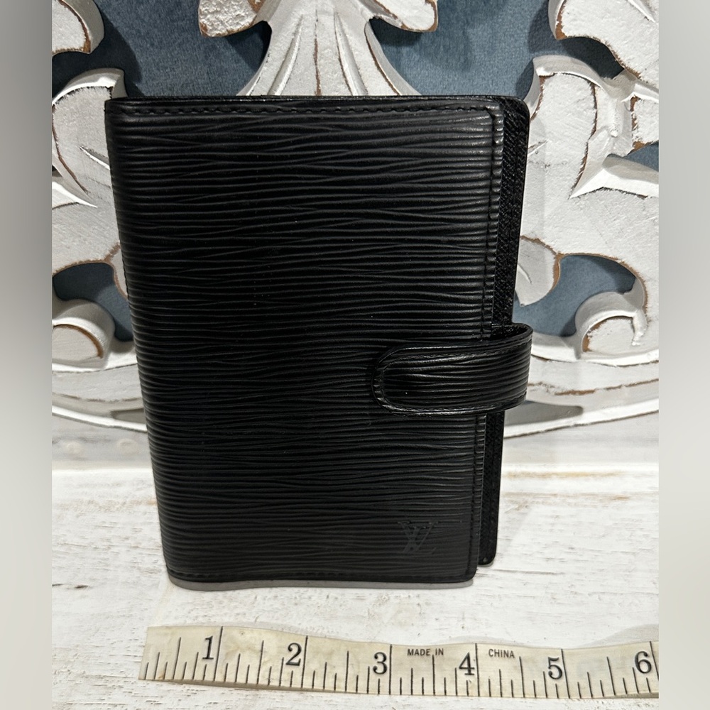 Louis Vuitton Epi Leather Agenda Wallet Organizer Black Snap Vintage Authentic - Picture 2 of 8